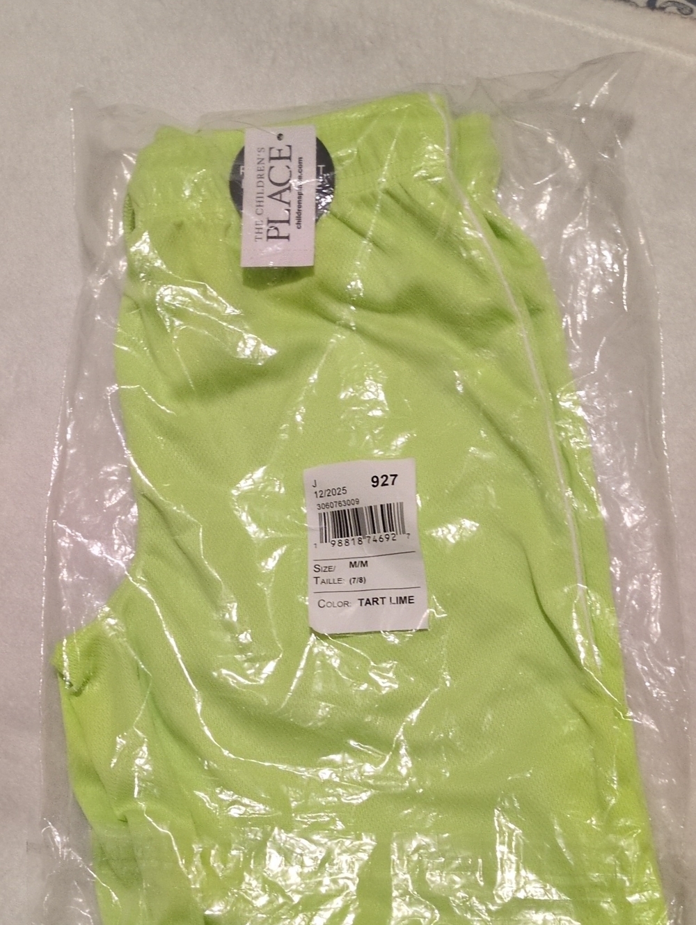 The Children's Place New Boy's Tart Lime Polyester Shorts M 7/8